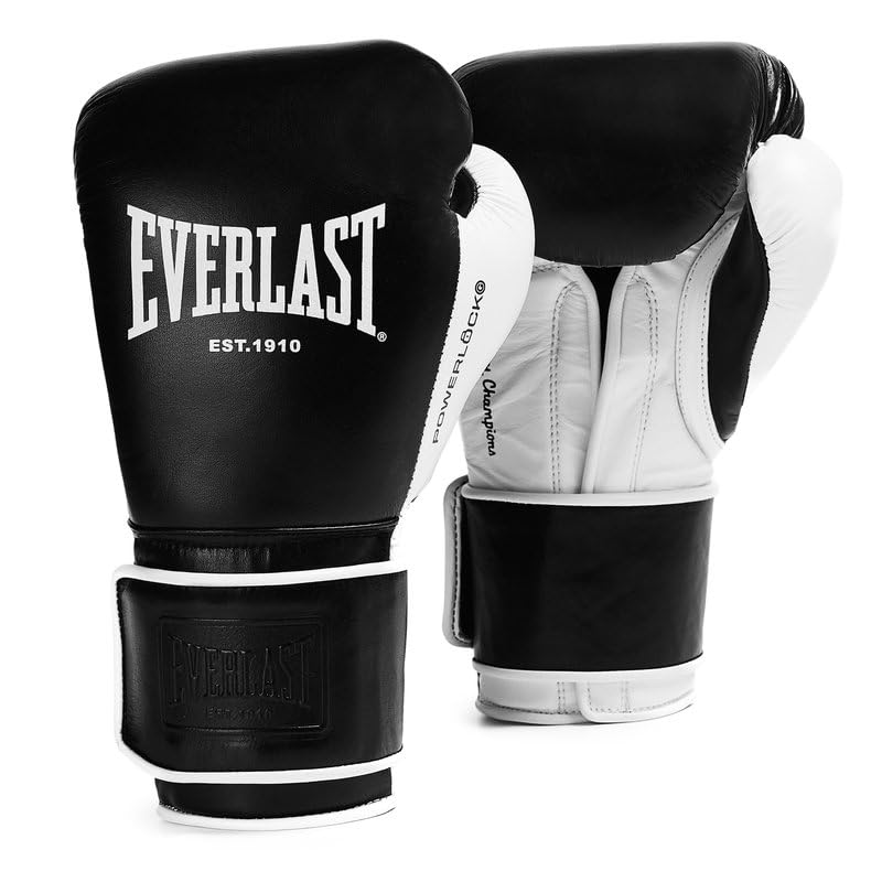 Everlast Powerlock OG Pro Fight 12 oz Boxing Gloves Black/White